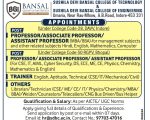 Faculty Recruitment at Sushila Devi Bansal College, Indore