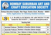 Faculty Recruitment at Sheila Raheja Institute of Hotel Management, Mumbai