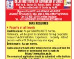 Delhi Institute of Advanced Studies, Rohini – Faculty Recruitment 2026 Delhi Institute of Advanced Studies, Rohini – Faculty Recruitment 2026