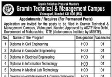 Gramin Technical & Management Campus Nanded HOD & Lecturer Recruitment 2026 Gramin Technical & Management Campus Nanded HOD & Lecturer Recruitment 2026