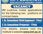 IIM Lucknow, Uttar Pradesh – Senior Consultant Recruitment 2026