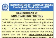 IIT Indore, Madhya Pradesh – Executive Officer Recruitment 2026 IIT Indore, Madhya Pradesh – Executive Officer Recruitment 2026