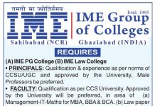 IME Group of Colleges Recruitment 2026 – Faculty Recruitment, Ghaziabad IME Group of Colleges Recruitment 2026 – Faculty Recruitment, Ghaziabad