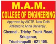 Faculty Recruitment at M.A.M. College of Engineering, Trichirappalli 2026 Faculty Recruitment at M.A.M. College of Engineering, Trichirappalli 2026