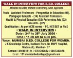 Assistant Professor Walk-in Interview at Mumbai B.Ed. College for Women 2026 Assistant Professor Walk-in Interview at Mumbai B.Ed. College for Women 2026