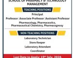 Faculty Recruitment at NMIMS Ahmedabad Campus – School of Pharmacy & Technology Management, Multiple Teaching and Non-Teaching Positions 2026 Faculty Recruitment at NMIMS Ahmedabad Campus – School of Pharmacy & Technology Management, Multiple Teaching and Non-Teaching Positions 2026