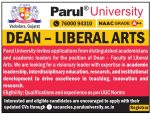 Dean – Liberal Arts Recruitment at Parul University, Vadodara