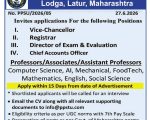 Faculty Recruitment at Pasha Patel SkillTech University, Latur