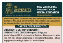 RV University Bengaluru Director Recruitment 2026 RV University Bengaluru Director Recruitment 2026