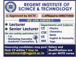 Faculty Recruitment at Regent Institute of Science & Technology Faculty Recruitment at Regent Institute of Science & Technology