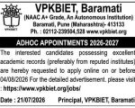 Faculty Recruitment at Kamalnayan Bajaj Institute of Engineering and Technology, Pune 2026