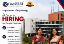 Assistant Professor – Psychology Jobs at B.S. Abdur Rahman Crescent Institute of Science & Technology, Chennai 2026