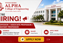 Faculty Recruitment 2026 at Alpha College of Engineering and Technology, Puducherry