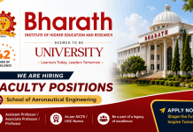 Faculty Recruitment Walk-in at Bharath Institute of Higher Education and Research, Chennai