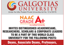 Galgotias University Faculty Recruitment, Gautam Buddh Nagar