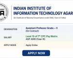 Indian Institutes of Information Technology, Agartala wanted Faculty Position