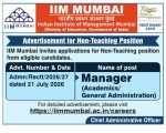 IIM Mumbai Manager Recruitment 2026 IIM Mumbai Manager Recruitment 2026