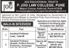 Academic Recruitment at P. Jog Law College, Pune