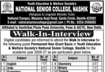 Faculty Recruitment at National Senior College, Nashik – Walk-In Interview 2026