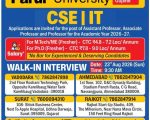 Parul University, Vadodara Wanted Professor, Associate Professor & Assistant Professor