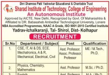 Sharad Institute of Technology, College of Engineering, Kolhapur Wanted Professor/Associate Professor/Assistant Professor