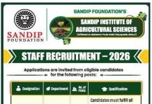 Faculty Recruitment at Sandip Institute of Agricultural Sciences, Nashik