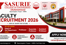 Faculty Recruitment at Sasurie College of Engineering, Tiruppur