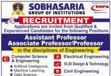 Teaching Faculty Recruitment- Sobhasaria Group of Institutions, Sikar