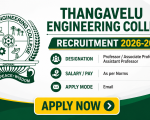 Professor, Associate Professor & Assistant Professor Recruitment at Thangavelu Engineering College, Chennai