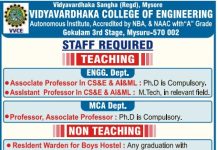 Vidyavardhaka College of Engineering, Mysore Wanted Teaching Faculty