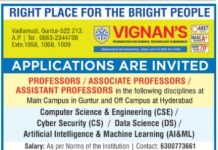 Vignan’s Foundation Guntur Faculty Recruitment 2026 Vignan's Foundation Guntur Faculty Recruitment 2026