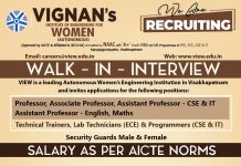 Walk-in Interview for Faculty & Staff Recruitment at Vignan’s Institute of Engineering for Women, Visakhapatnam