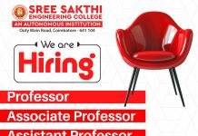 Faculty Hiring Walk-in at Sree Sakthi Engineering College, Coimbatore