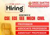 Faculty Recruitment at Sree Sakthi Engineering College, Coimbatore Faculty Recruitment at Sree Sakthi Engineering College, Coimbatore