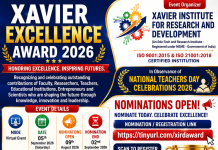 Call for Award Nominations by Xavier Institute for Research and Development