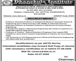 Faculty Recruitment 2026 – Dhanekula Institute of Engineering & Technology, Vijayawada