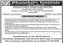 Faculty Recruitment 2026 – Dhanekula Institute of Engineering & Technology, Vijayawada
