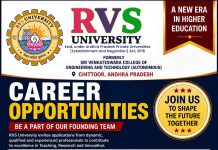 Academic Recruitment at RVS University, Chittoor Academic Recruitment