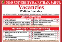 Faculty Recruitment 2026 at NIMS University, Jaipur – Walk-In