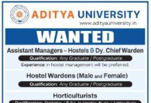 Faculty Recruitment at Aditya University, Kakinada