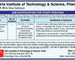 Non-Teaching Faculty Recruitment 2026 at BITS Pilani (Goa campus)