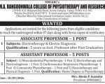 M.A.Rangoonwala College of Physiotherapy and Research, Pune Wanted Associate Professor/Assistant Professor