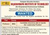 Faculty Recruitment 2026 at Rajarambapu Institute of Technology, Sangli
