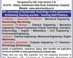 UPL University of Sustainable Technology, Gujarat Wanted Teaching and Non-Teaching Faculty