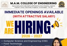 Faculty Recruitment at M.A.M. College of Engineering, Tiruchirapalli