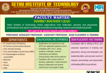 Technical Faculty Jobs 2026 at Sethu Institute of Technology, Virudhunagar