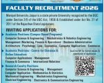 University Faculty Jobs 2026 at Manipal University Jaipur, Jaipur