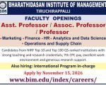 Management Faculty Jobs 2026 at Bharathidasan Institute of Management, Tiruchirappalli