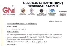Academic Recruitment at Guru Nanak Institutions, Hyderabad