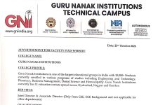 Joint Director and Associate Director Recruitment at Guru Nanak Institutions, Hyderabad
